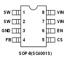 SC4001ǹ̶ƵʵĴPWMڵĽѹDC-DCת1.7Aĵ,Ч,ض˵ƲСнϺõԺ͸ص,ƵʲΧԪ