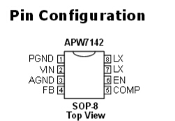 The APW7142 is a 3A synchronous-rectified Buck con-  verter with integrated 70m Ω power MOSFETs. The  APW7142, designed with a current-mode control scheme,  can convert wide input voltage of 4.3V to 1